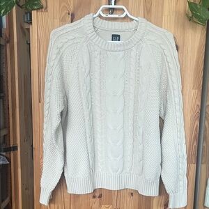 GAP Women's Ivory Cable Knit Sweater (size L)